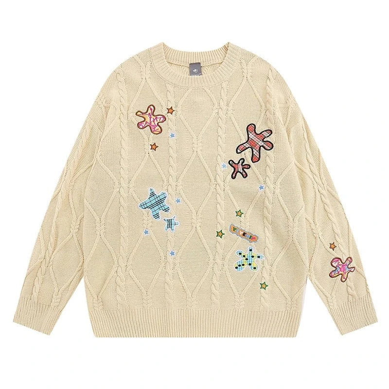 Quinn StarFish Embroidery Knitted Sweater