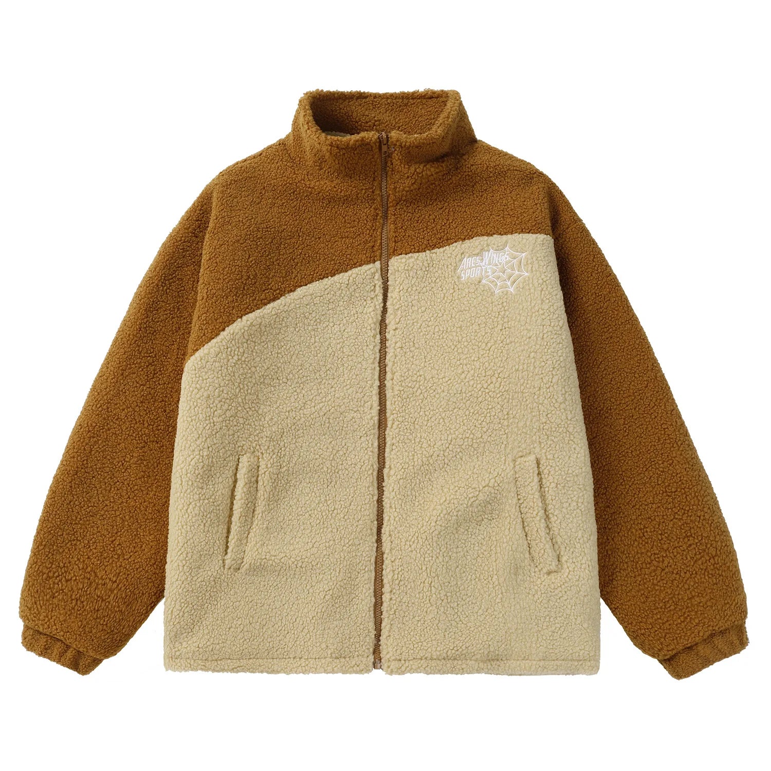 Colorblock Print Fleece Jacket